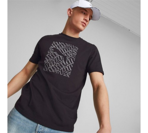 4k Puma 674474-01 Graphics Cat Tee Men - black